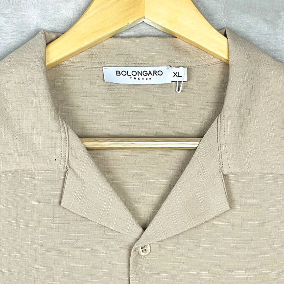 Bolongaro Trevor Applique Textured Embroidered Short Sleeve XL White Lotus - Picture 2 of 10